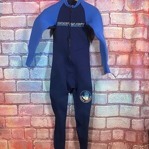 Body Glove Men’s XS Full Length Surf Cold Water Wetsuit Blue Zip Front